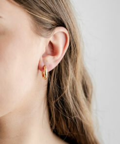 9ct YG Plain Tube Hoops (Design 1)