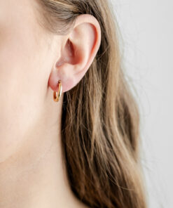 9ct YG Plain Tube Hoops (Design 3)