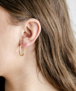 9ct YG Plain Oval Hoops