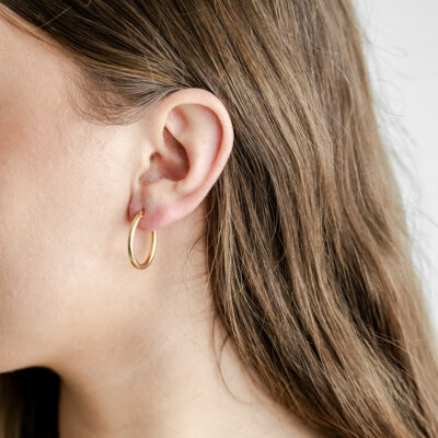 9ct YG Plain Oval Hoops