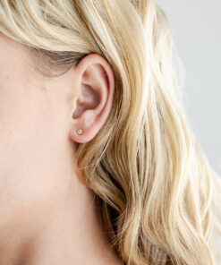 9ct YG CZ Tube Studs (3mm)