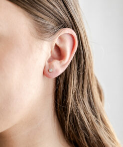 9ct YG CZ Tube Studs (4mm)