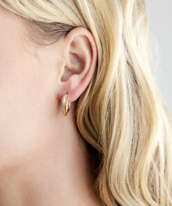 9ct Gold Small Two-Tone Hoops