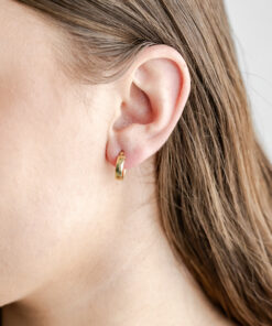 9ct YG Plain Flat Tube Hoops (S) (Design 2)