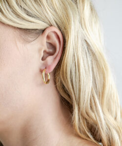 9ct Gold Two-Tone Oval Hoops