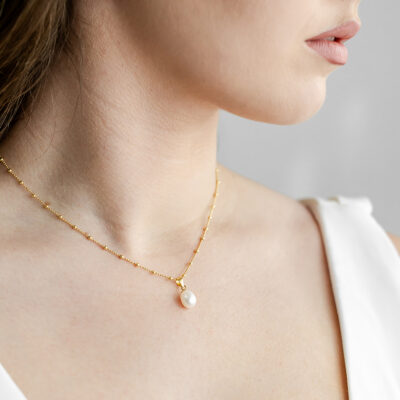 Beaded Necklace YG Plated