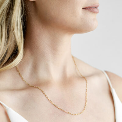 Paperclip Chain YG Plated