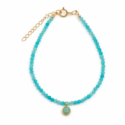 Amazonite Beaded Bracelet with Charm