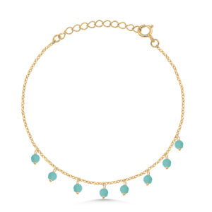 Amazonite Beaded Charm Bracelet