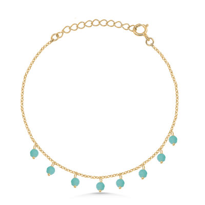 Amazonite Beaded Charm Bracelet