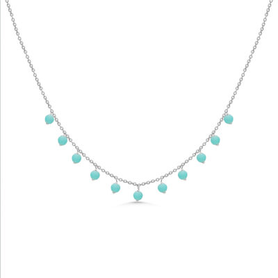 Amazonite Beaded Charm Necklace