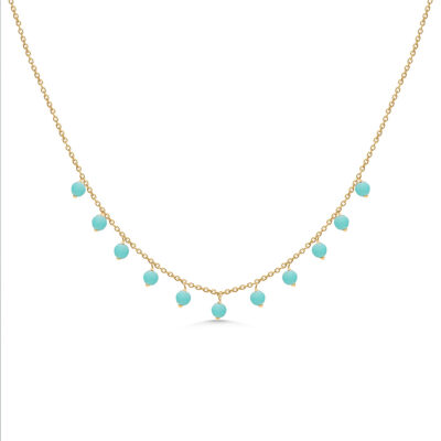 Amazonite Beaded Charm Necklace