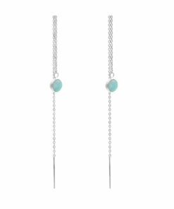 Amazonite Round Threader Earrings
