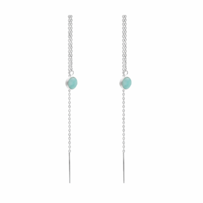 Amazonite Round Threader Earrings