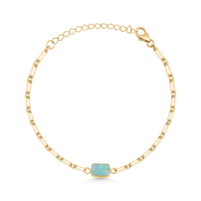 Amazonite Paperclip Chain Bracelet