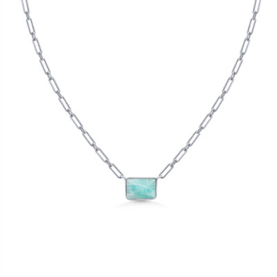 Amazonite Paperclip Chain Necklace