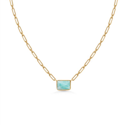 Amazonite Paperclip Chain Necklace
