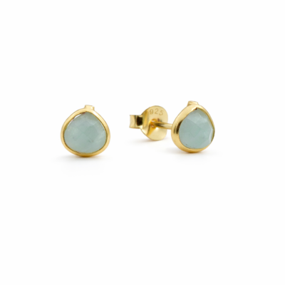 Amazonite Teardrop Studs