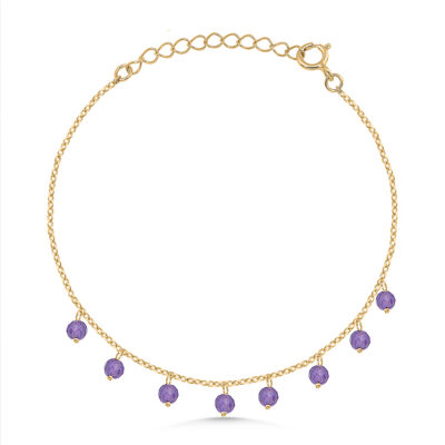 Amethyst Beaded Charm Bracelet