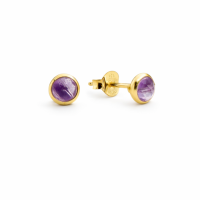 Amethyst Round Studs