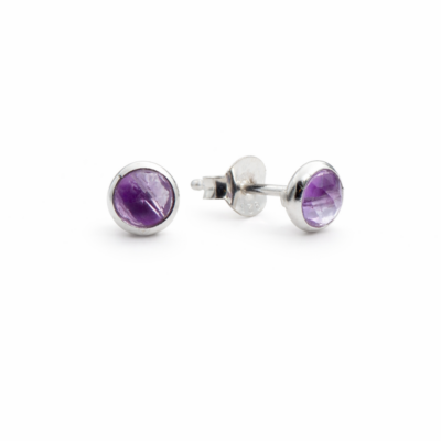 Amethyst Round Studs