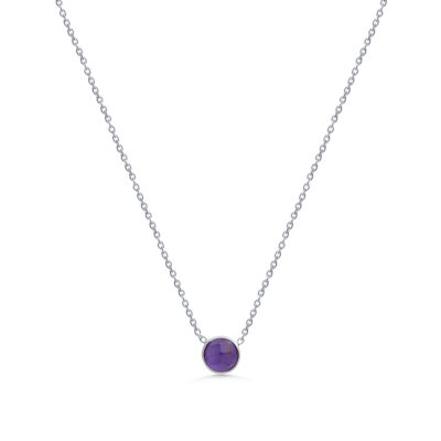 Amethyst Single Round Necklace