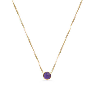 Amethyst Single Round Necklace