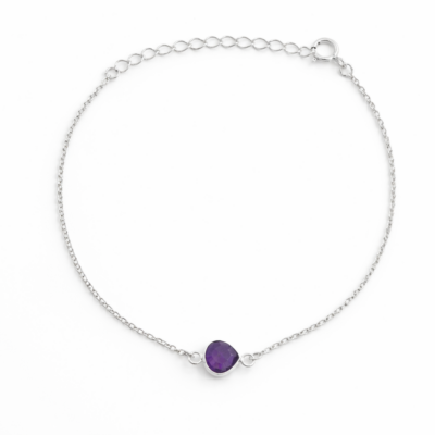 Amethyst Single Teardrop Bracelet