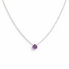 Amethyst Single Teardrop Necklace