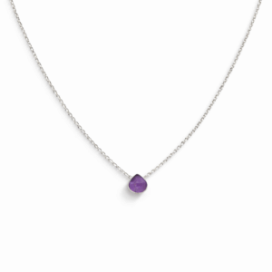 Amethyst Single Teardrop Necklace