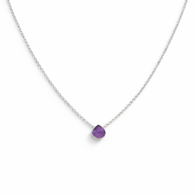 Amethyst Single Teardrop Necklace