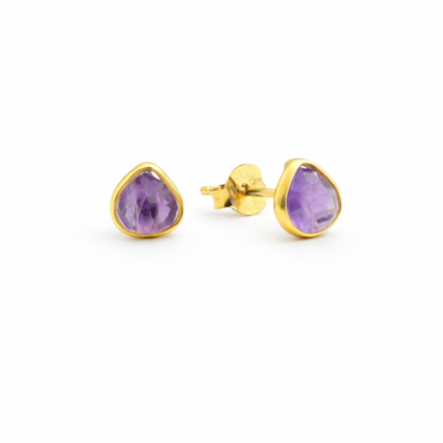 Amethyst Teardrop Studs
