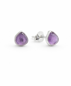 Amethyst Teardrop Studs