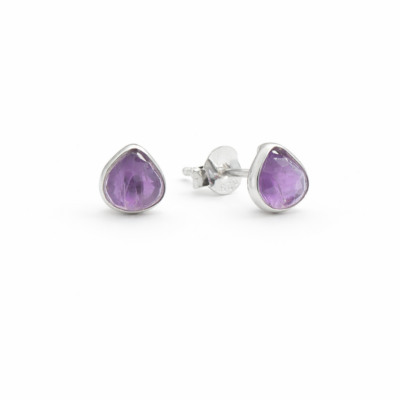 Amethyst Teardrop Studs