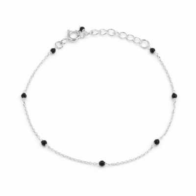 Black Spinel Station Bracelet