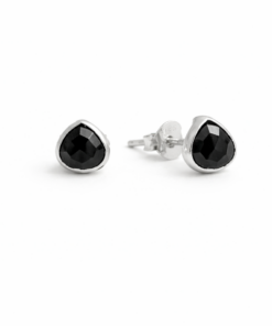 Black Spinel Teardrop Studs