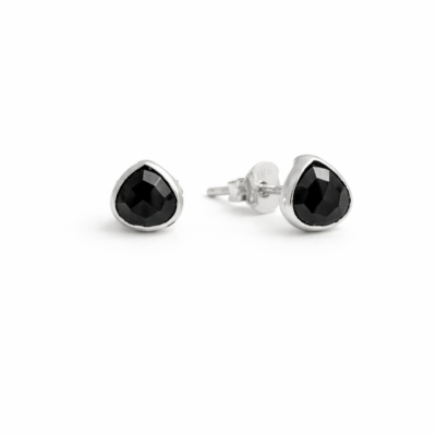 Black Spinel Teardrop Studs