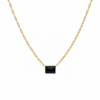 Black Spinel Paperclip Chain Necklace