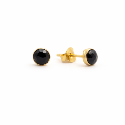 Black Spinel Round Studs
