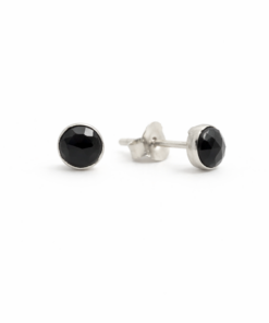 Black Spinel Round Studs