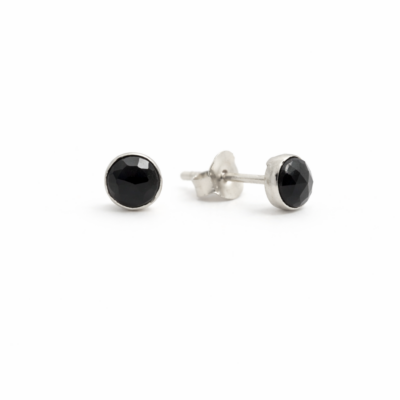 Black Spinel Round Studs