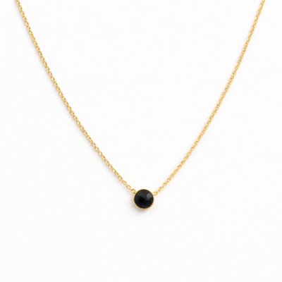 Black Spinel Single Round Necklace