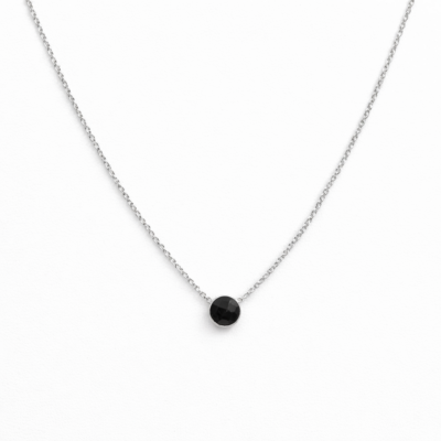 Black Spinel Single Round Necklace