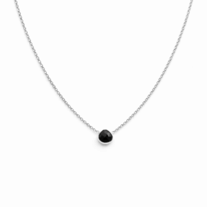 Black Spinel Single Teardrop Necklace