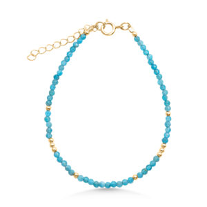 Blue Agate Beaded Bracelet