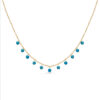 Blue Agate Beaded Charm Necklace