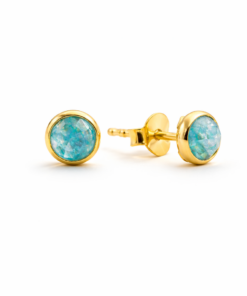 Blue Agate Round Studs