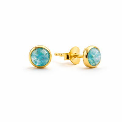 Blue Agate Round Studs