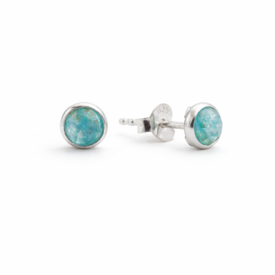 Blue Agate Round Studs