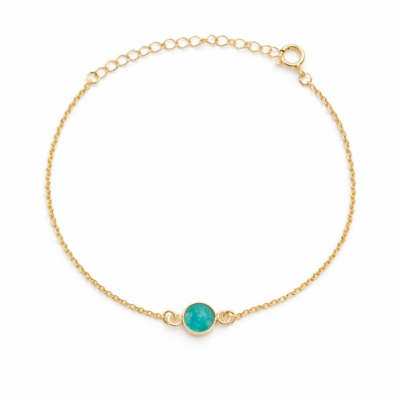 Blue Agate Single Round Bracelet